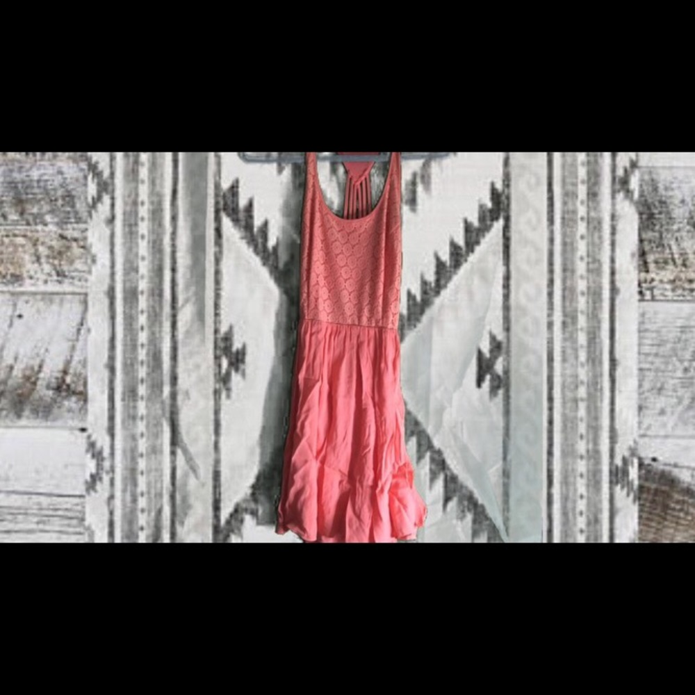Coral skater dress